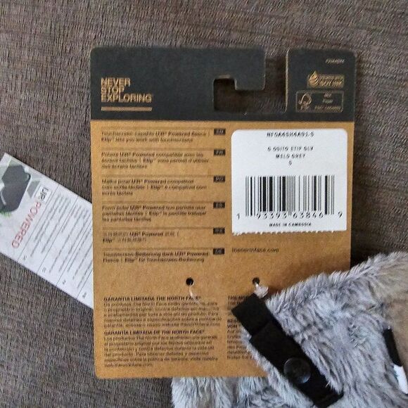 The North Face Kids Girls Meld Grey Osito Etip Gloves Size Small - Picture 10 of 13